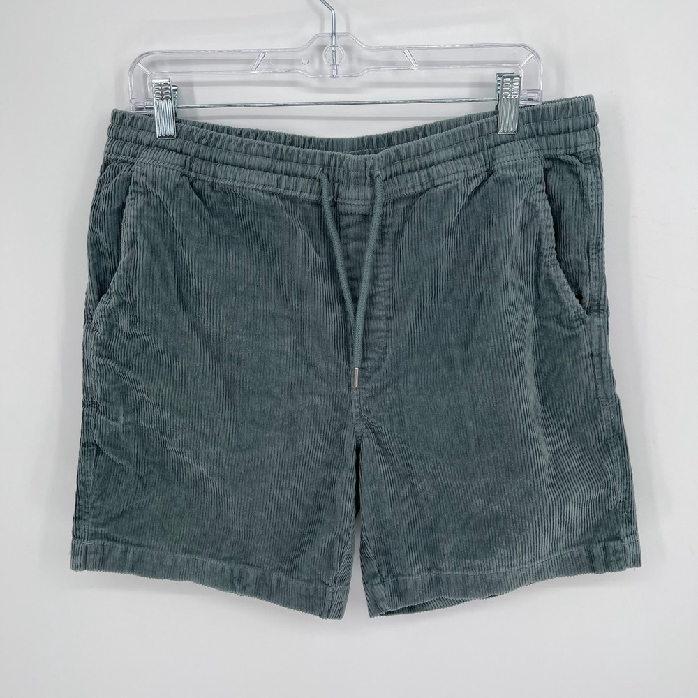 C&C California Men's Green Pockets Elastic Waist Relaxed Corduroy Shorts Size M